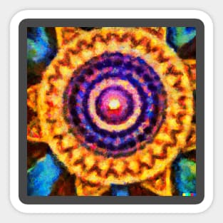 Colourful Mandala design Impressionist painting Sticker